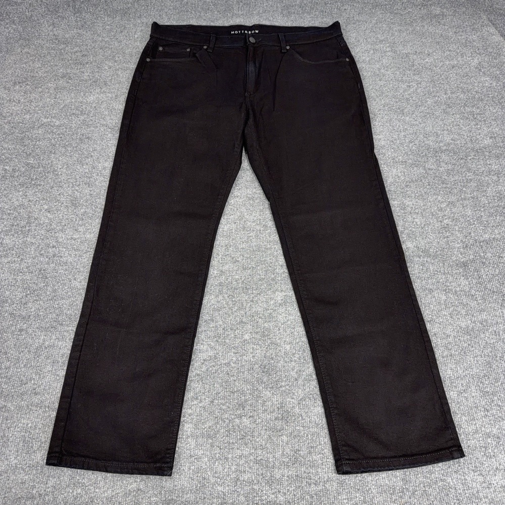Mott and Bow Jeans Men 36x30 (FIT 38x31) Black‎ Slim Jay Rins Stretch